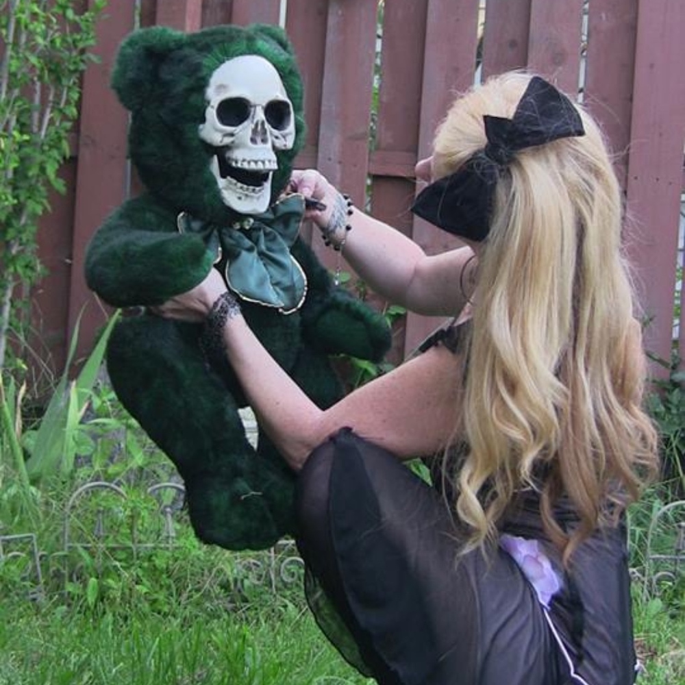 Haunted Huge Evil Skull Teddy Bear Plush OOAK